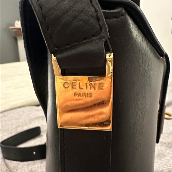 RARE -Celine Bucket Black Leather-  💯 authentic vintage womens  bag - Picture 2 of 4